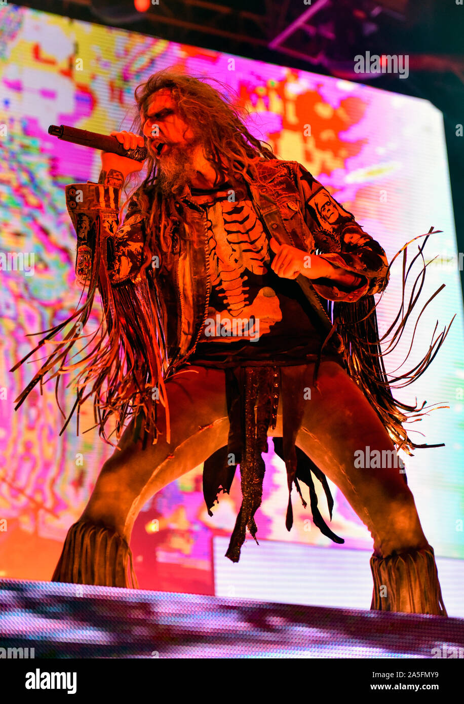Las Vegas, Nevada, USA. 19 octobre, 2019. Rob Zombie l'exécution en concert à la troisième édition annuelle de Las Stique heavy metal music festival tenu à la Centre-ville de Las Vegas Events Center. Crédit de photo : Ken Howard Crédit Images : Ken Howard/Alamy Live News Banque D'Images