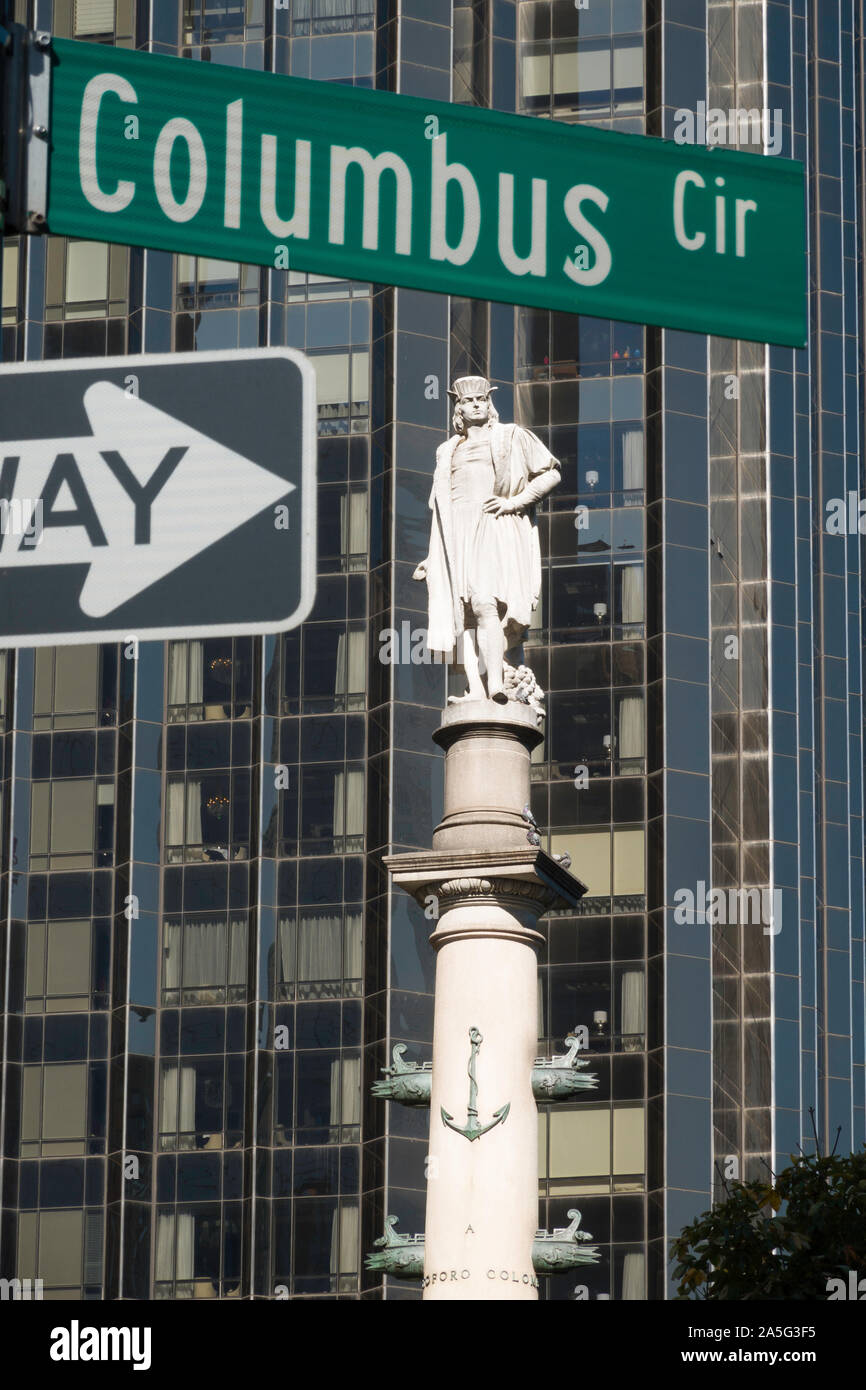 Monument de Christophe Colomb, Columbus Circle, NEW YORK Banque D'Images