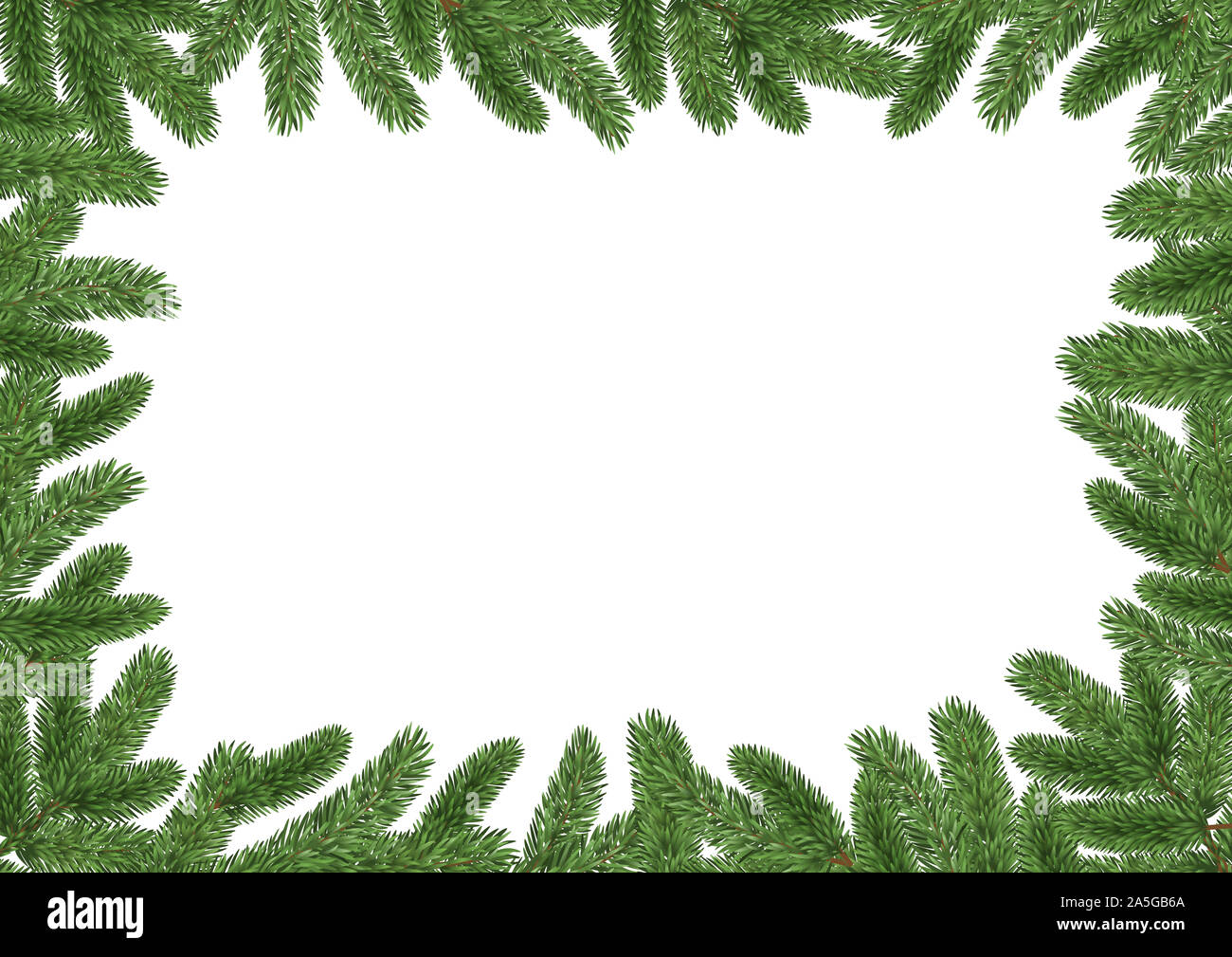 Cadre de Noël avec des branches de pins Banque D'Images