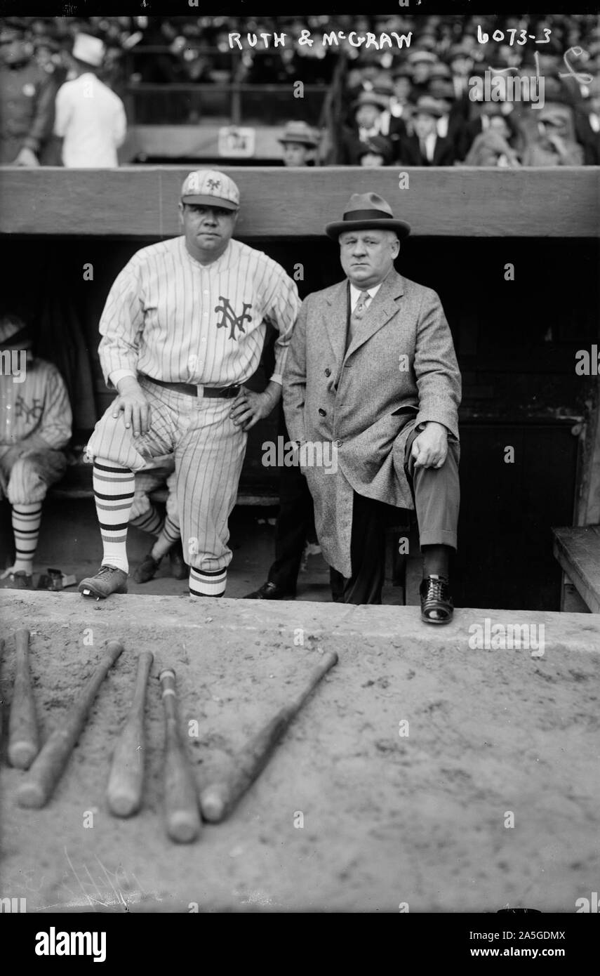 Babe Ruth & John McGraw, New York de la Ligue nationale de baseball Banque D'Images