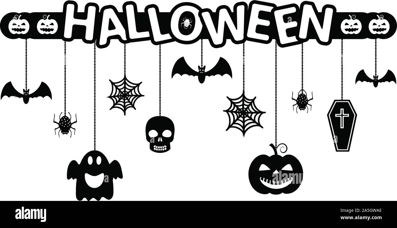 Ornements suspendus Halloween background Illustration de Vecteur