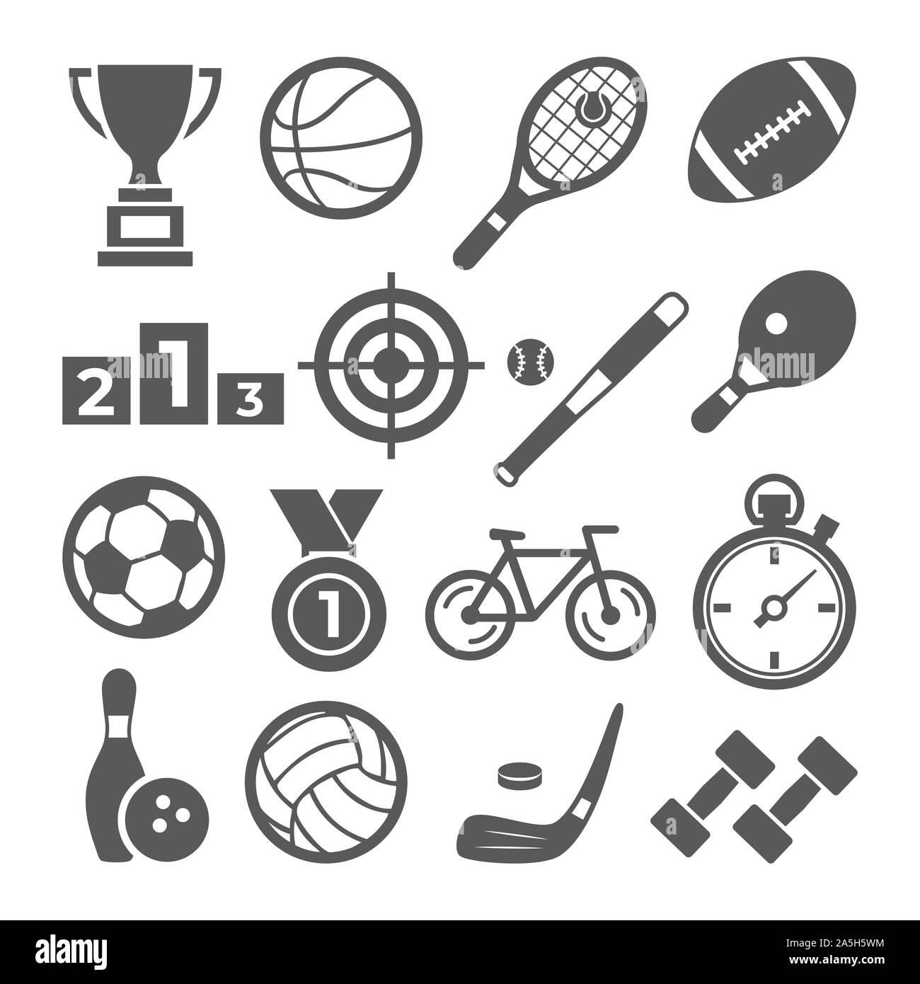 Sport Icon Set sur fond blanc Illustration de Vecteur