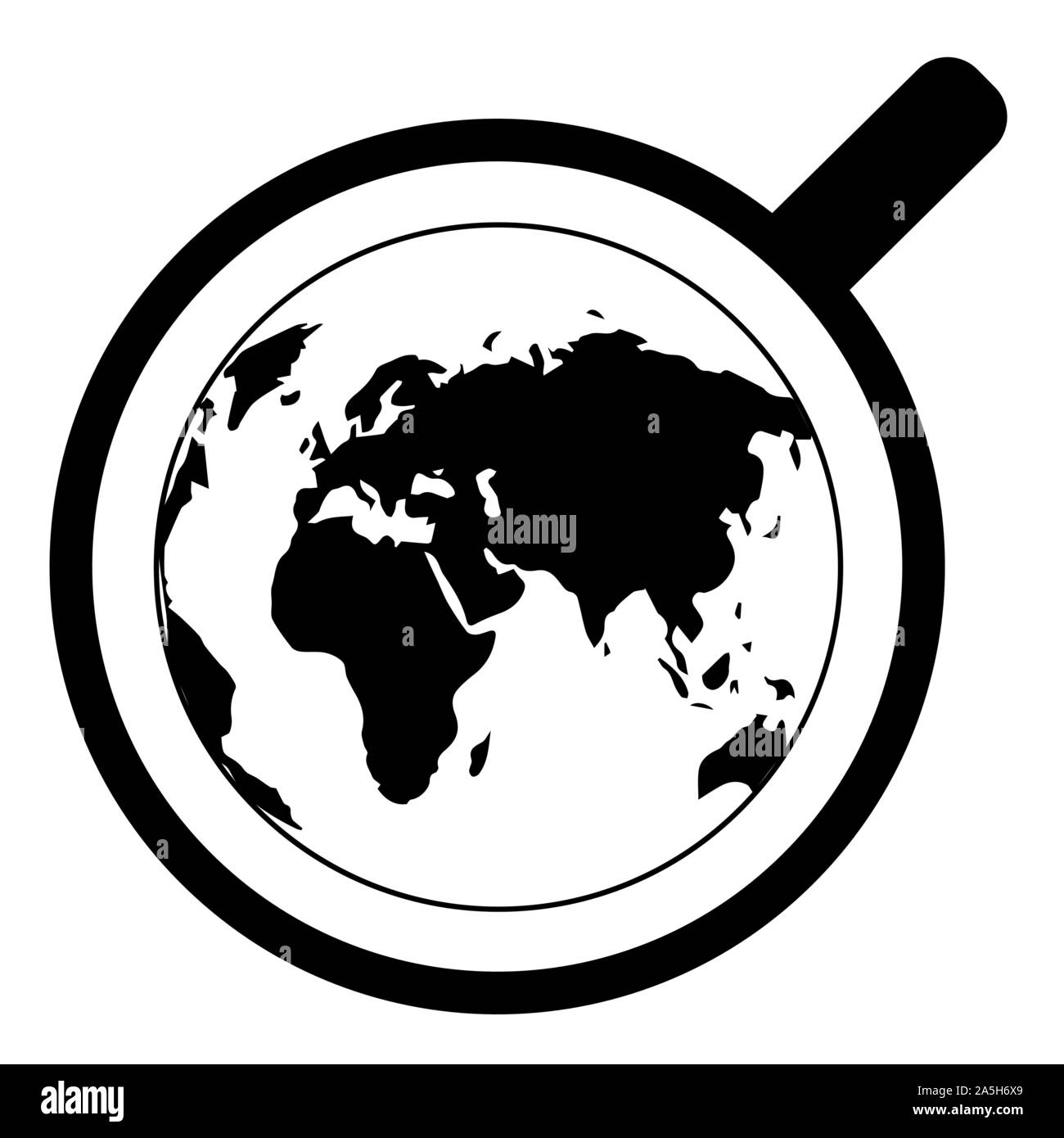 Tasse de thé, vue du dessus. Continents silhouettes Illustration de Vecteur