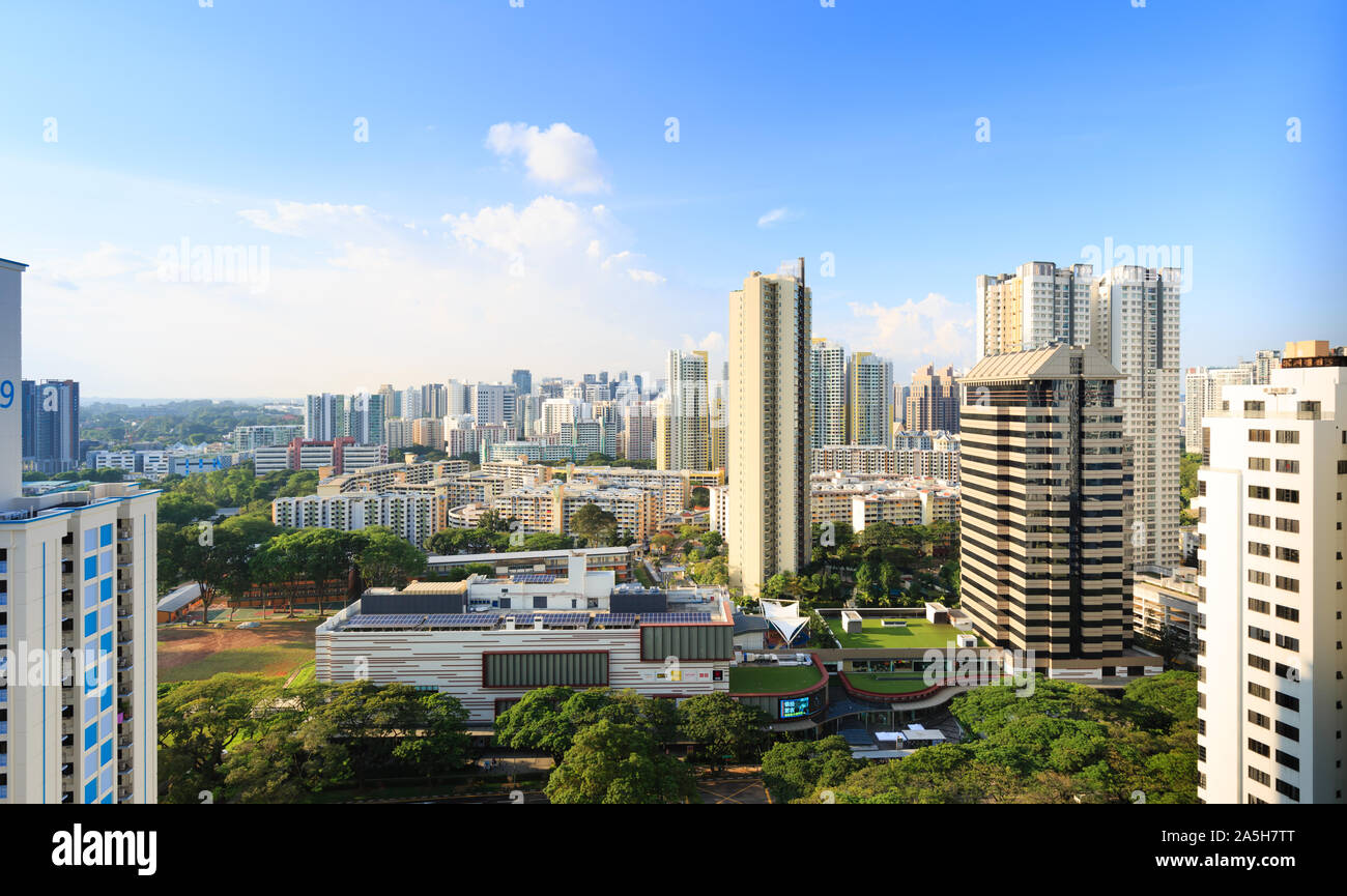 Singapour-05 Mai 2018 : Singapour Tiong Bahru salon vue aérienne jour scene Banque D'Images