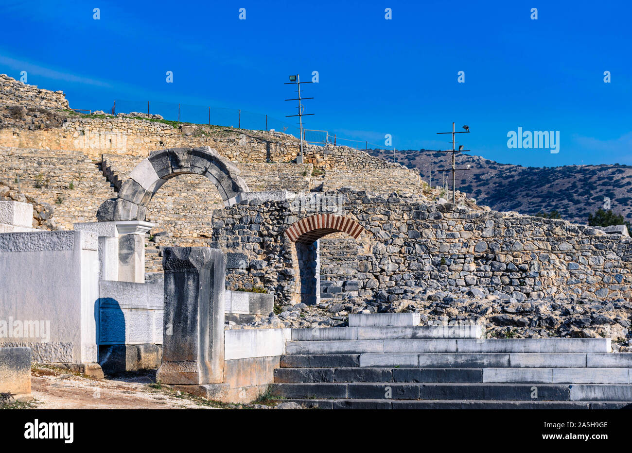 Philippes est situé près des ruines de la ville ancienne et fait partie de la région de Macédoine orientale et Thrace à Kavala, Grèce. Banque D'Images
