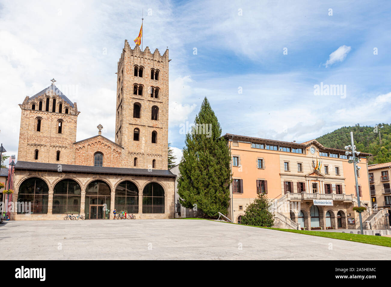 Monastère de Santa Maria de Ripoll, Ripoll, Gérone, Espagne Banque D'Images