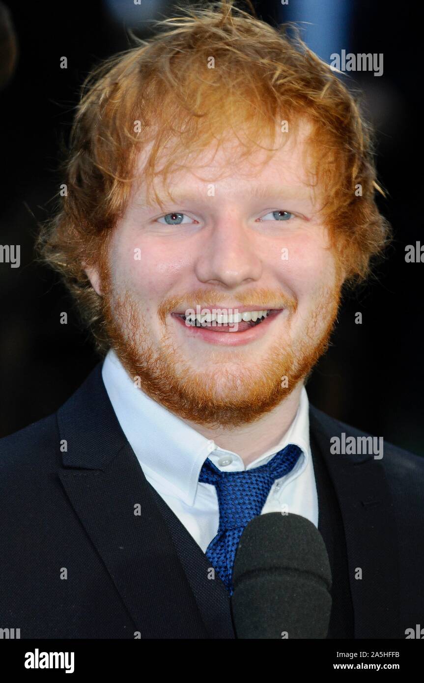 Ed Sheeran. Première mondiale de 'jeu' pour cavaliers, Odeon Leicester Square, Londres. UK Banque D'Images
