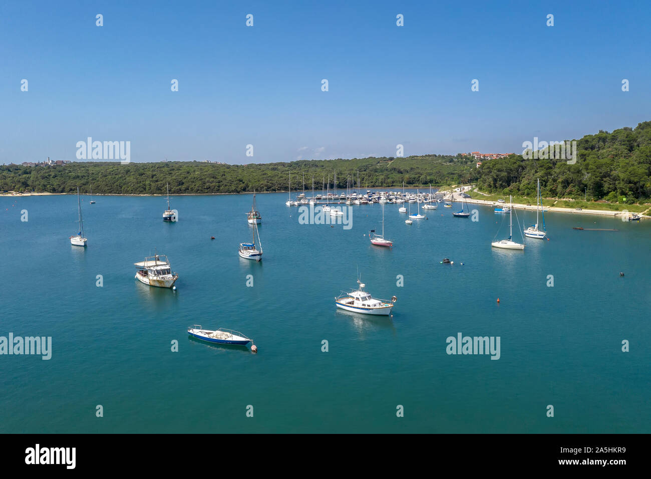 Une vue aérienne d'Vinkuranska Vala à Pula, Istrie, Croatie Banque D'Images