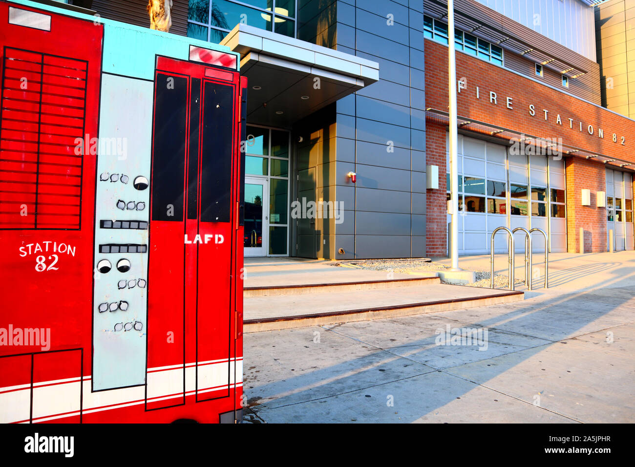 LAFD Los Angeles Fire Department Le poste n° 82 sur Hollywood Boulevard Banque D'Images