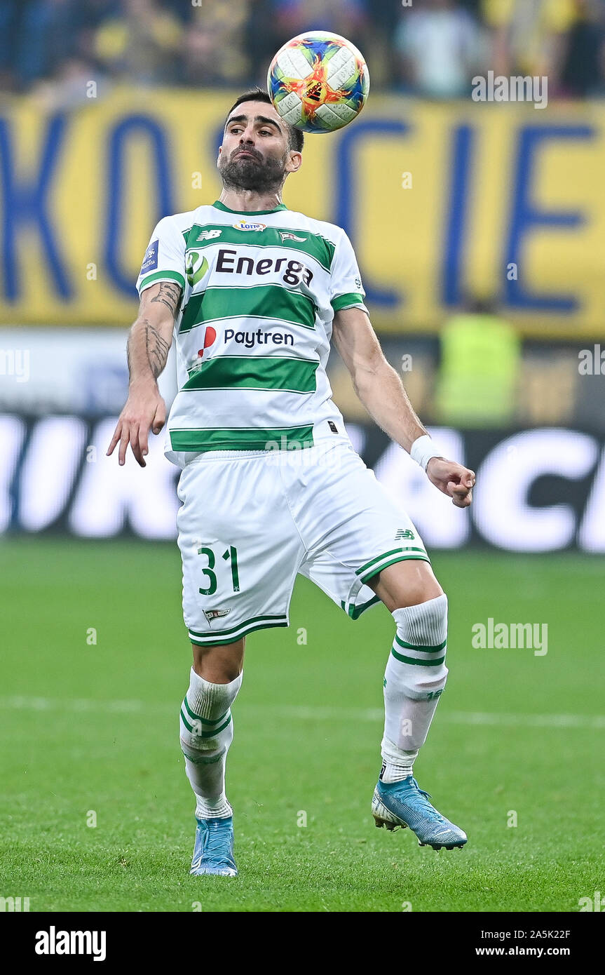 Zarko Udovicic de Pagan Gdansk en action au cours de la PKO Ekstraklasa match de championnat entre l'Arka Gdynia et Gdansk Pagan.score final ; Arka Gdynia 2:2 Pagan Gdansk. Banque D'Images