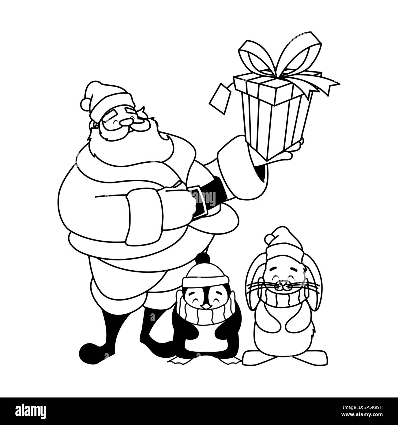 Santa Claus with gift box on white background vector illustration design Illustration de Vecteur