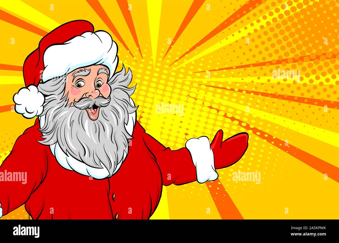 Funny old Santa style pop art show place text Illustration de Vecteur