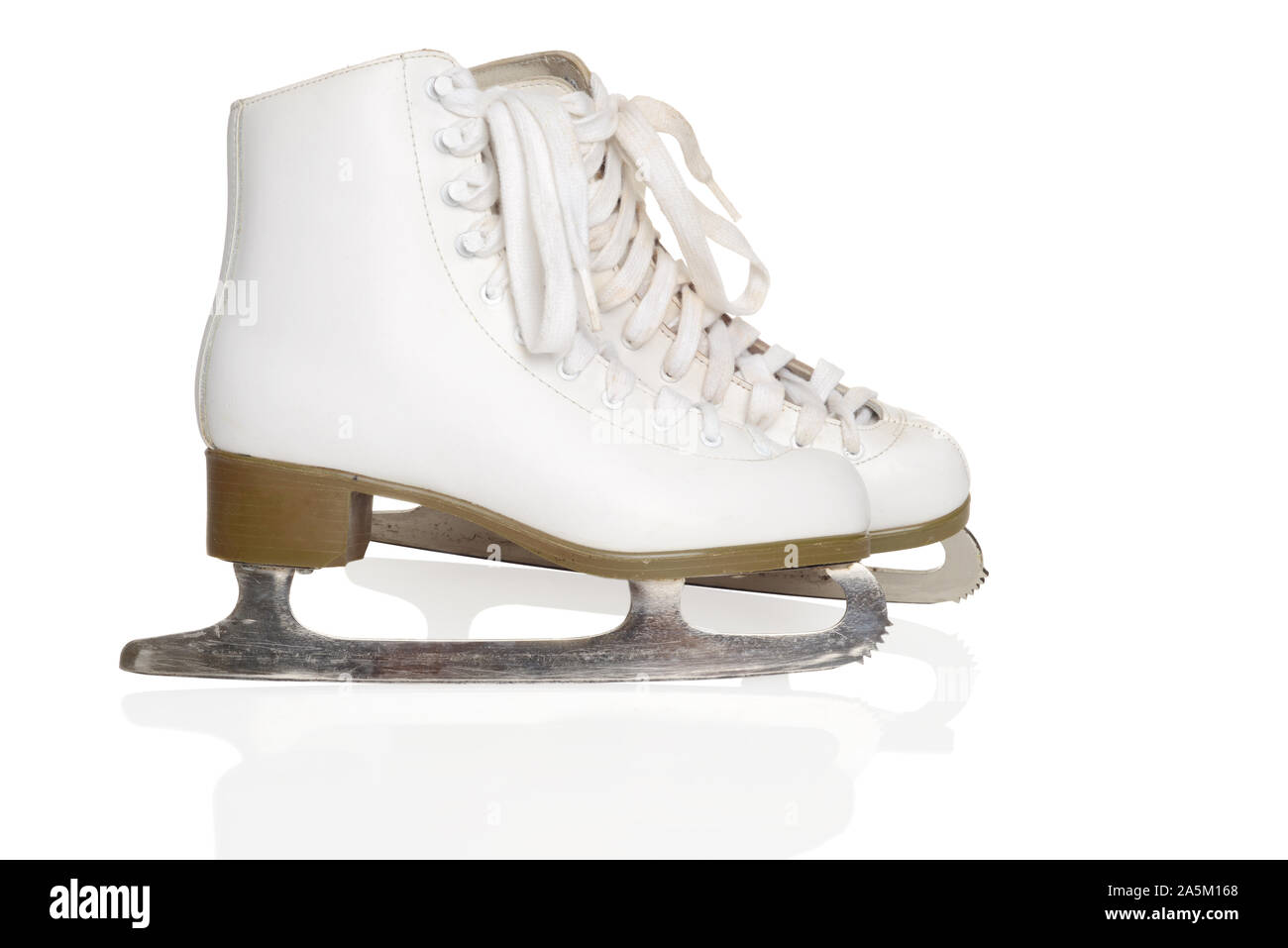 Utilisé paire de patins de femmes Banque D'Images