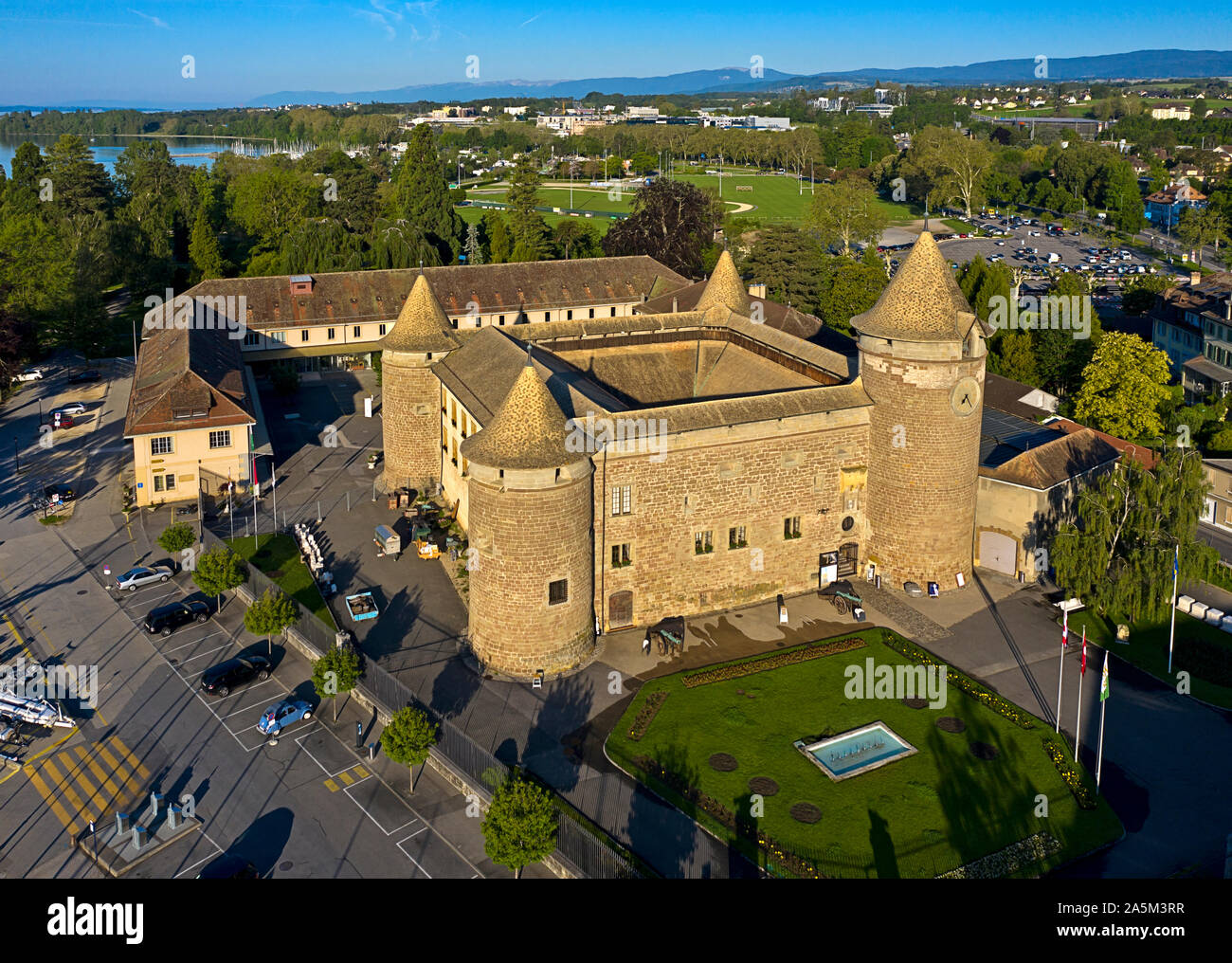 Le Château de Morges, Morges, Vaud, Suisse Banque D'Images