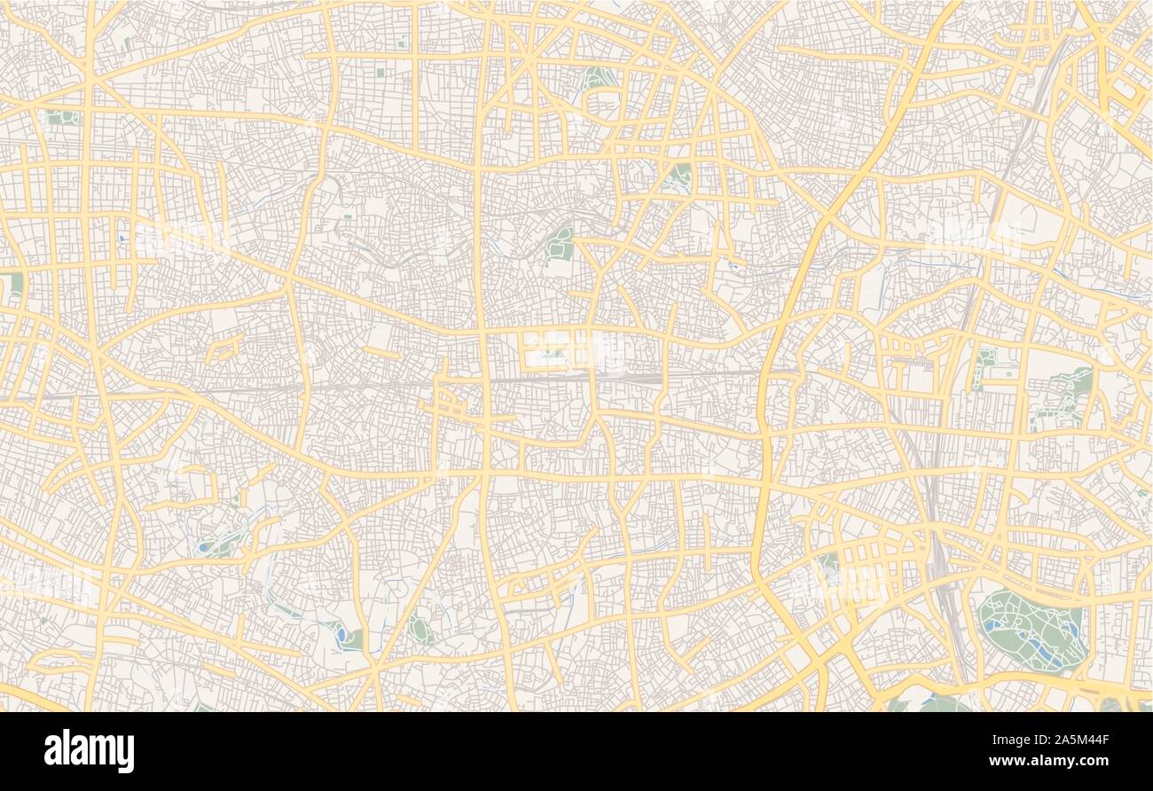 Version imprimable Plan de Nakano, préfecture de Tokyo, au Japon. Modèle de carte pour un usage en entreprise. Illustration de Vecteur