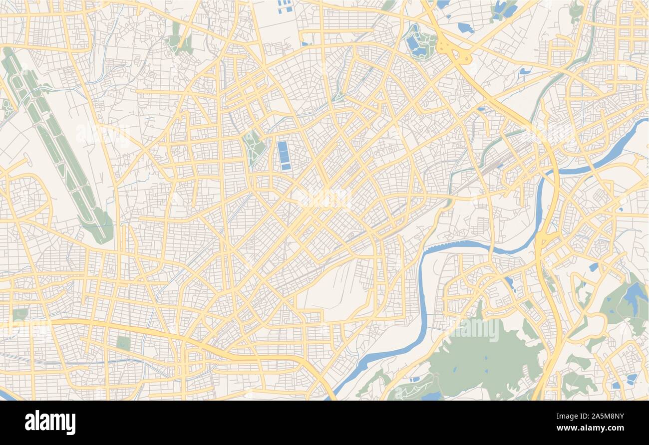 Version imprimable Plan de la préfecture, Kasugai à Aichi, au Japon. Modèle de carte pour un usage en entreprise. Illustration de Vecteur