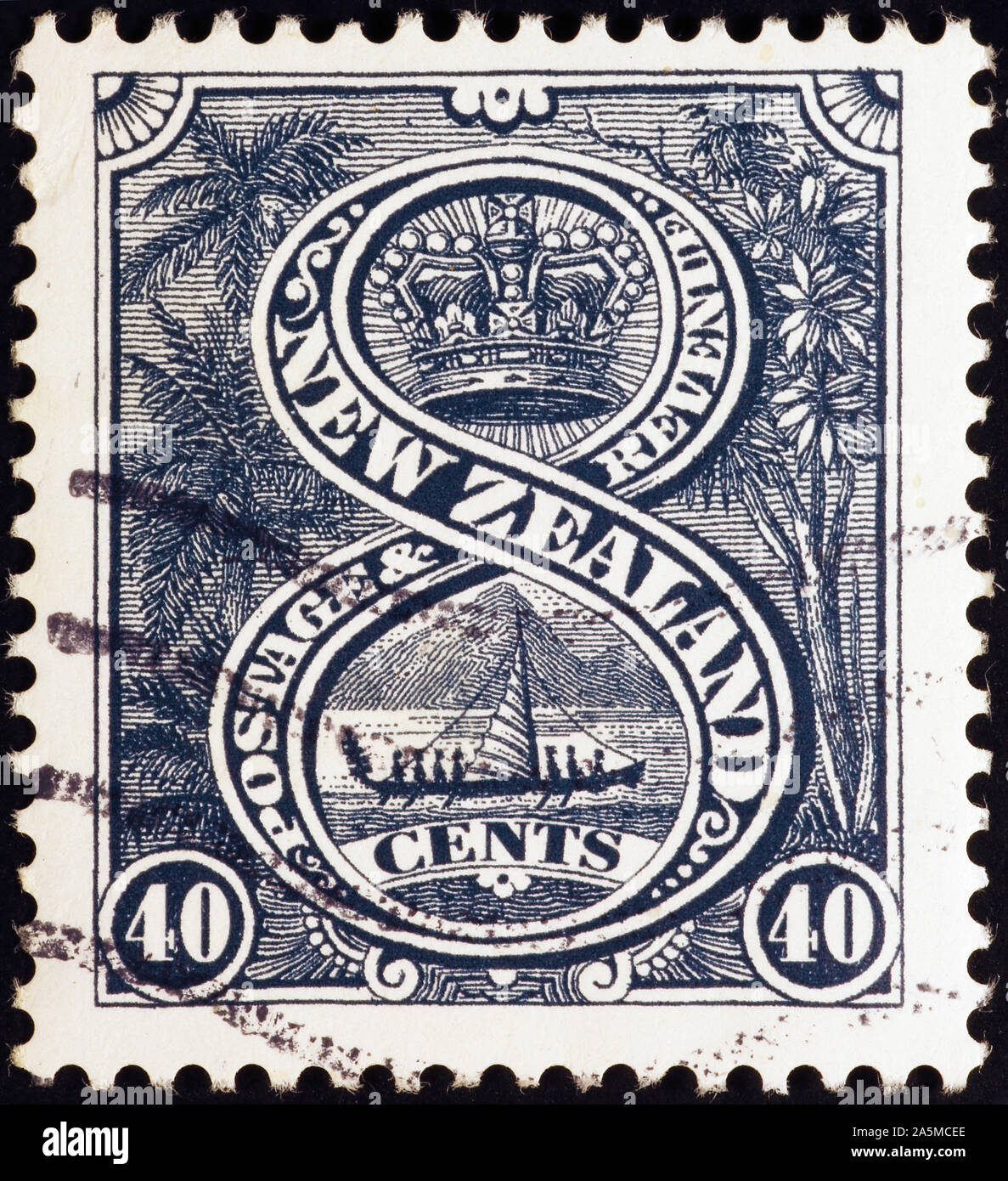 Le vieux Nice timbre-poste de la Nouvelle-Zélande Banque D'Images