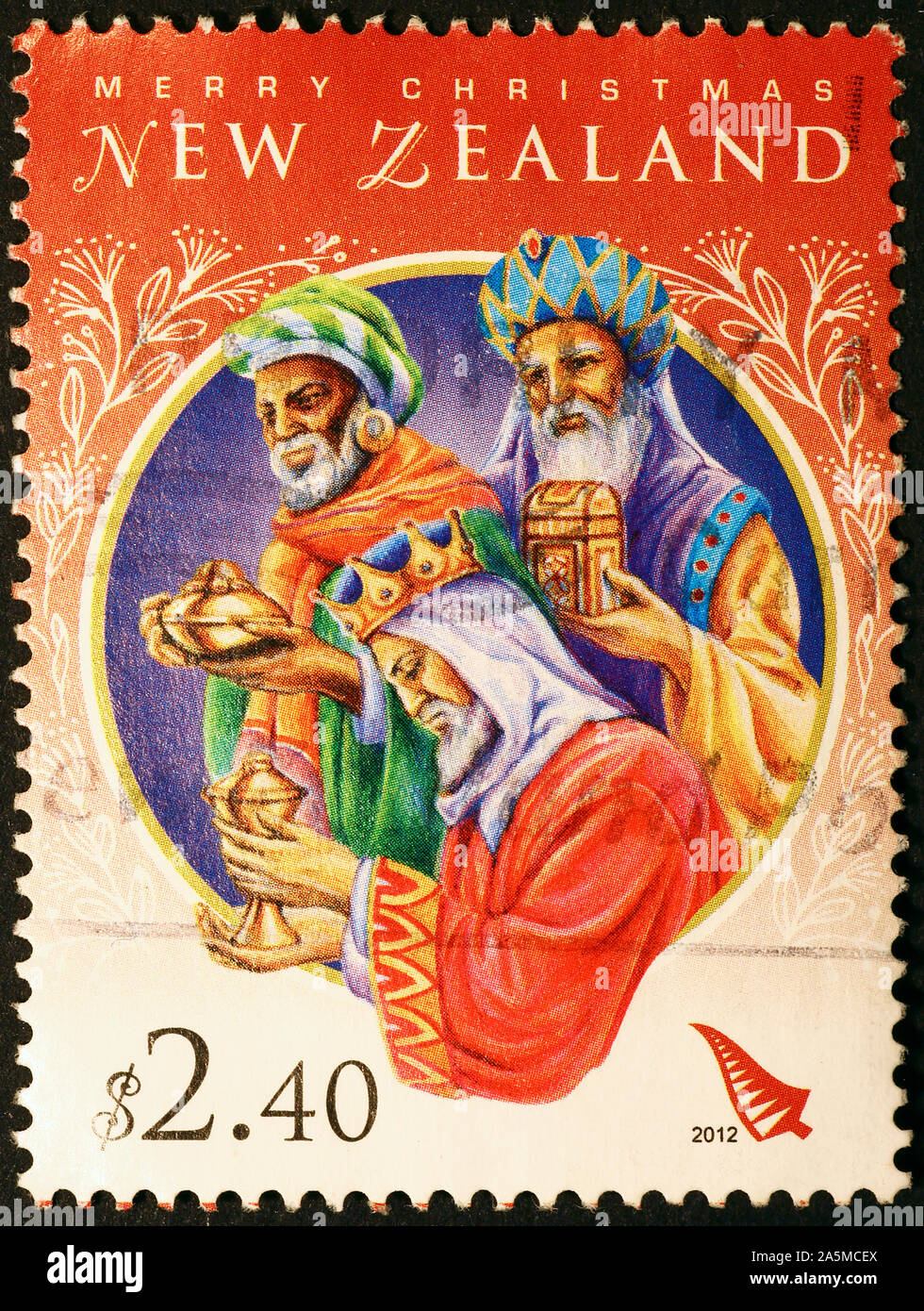 Les trois sages sur New Zealand timbre-poste Banque D'Images