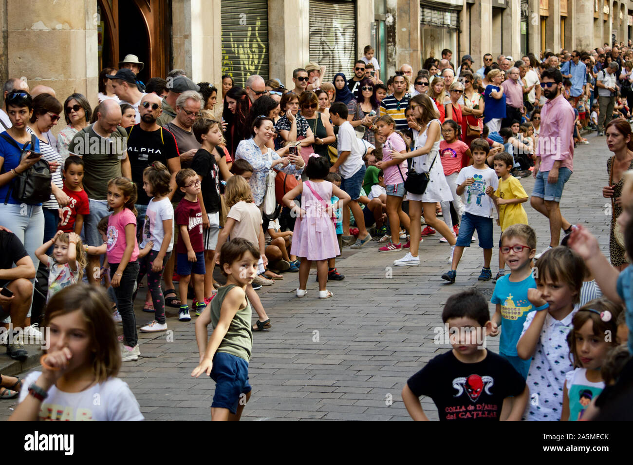 Les Géants défilent lors du Festival 2019 La Merce à Plaça de Sant Jaume de Barcelone, Espagne Banque D'Images