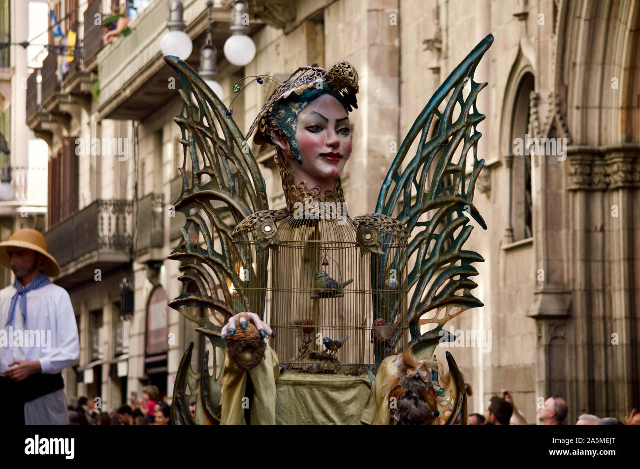 Les Géants défilent lors du Festival 2019 La Merce à Plaça de Sant Jaume de Barcelone, Espagne Banque D'Images