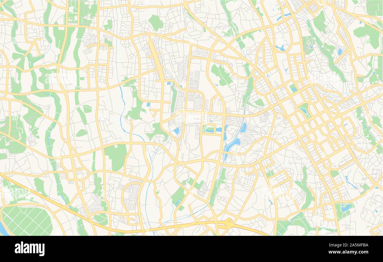 Version imprimable Plan de Tsukuba, Ibaraki Prefecture, Japan. Modèle de carte pour un usage en entreprise. Illustration de Vecteur