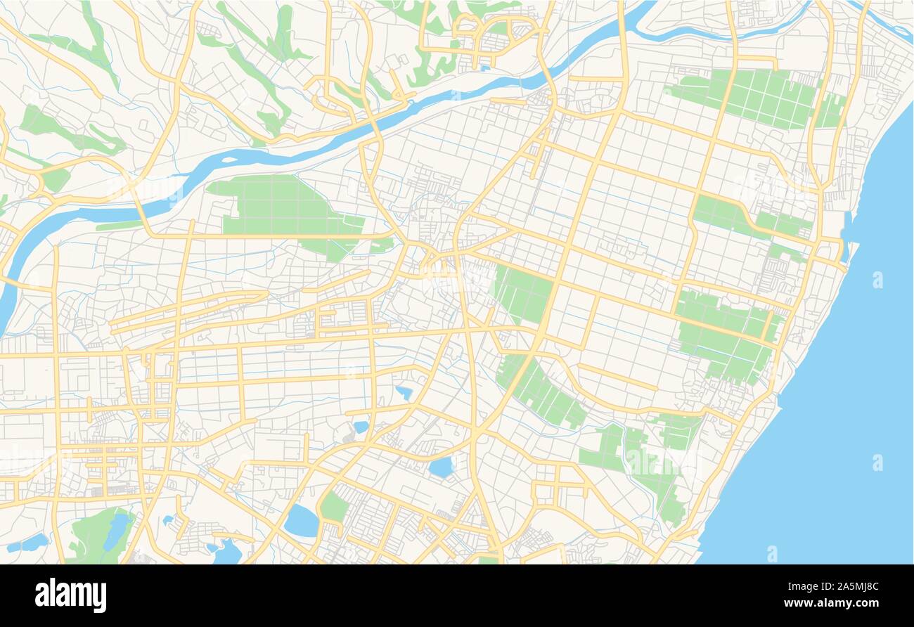 Version imprimable Plan de la préfecture de Mie, Suzuka, au Japon. Modèle de carte pour un usage en entreprise. Illustration de Vecteur