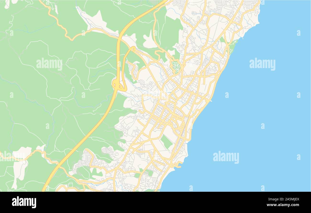 Version imprimable La carte des rues d'Hitachi, d'Ibaraki Prefecture, Japan. Modèle de carte pour un usage en entreprise. Illustration de Vecteur