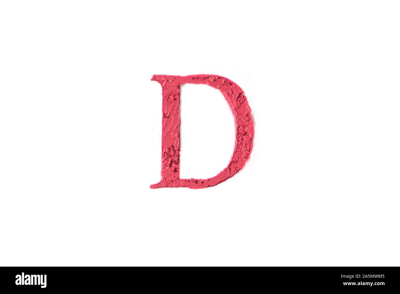 Lettre de la police d'écriture par la main de l'alphabet rouge à lèvres Banque D'Images