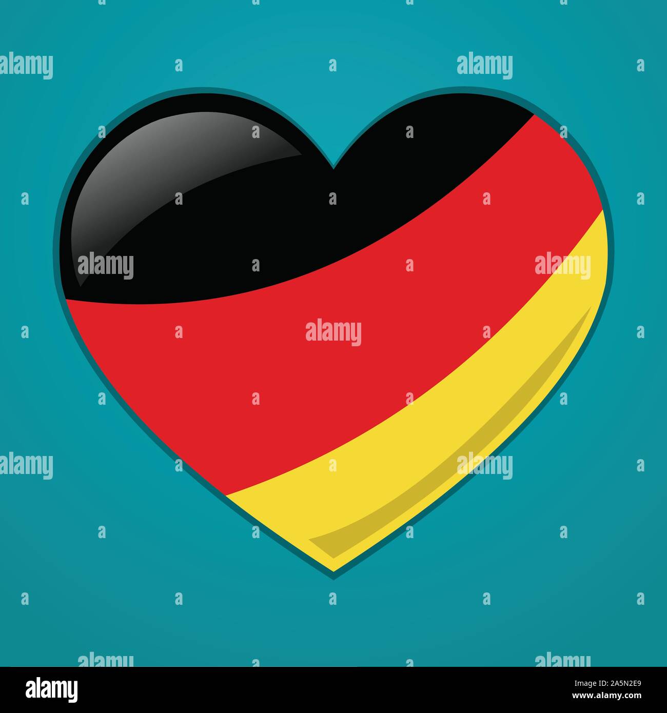 Coeur avec l'Allemagne d'un drapeau symbole vecteur illustration Illustration de Vecteur