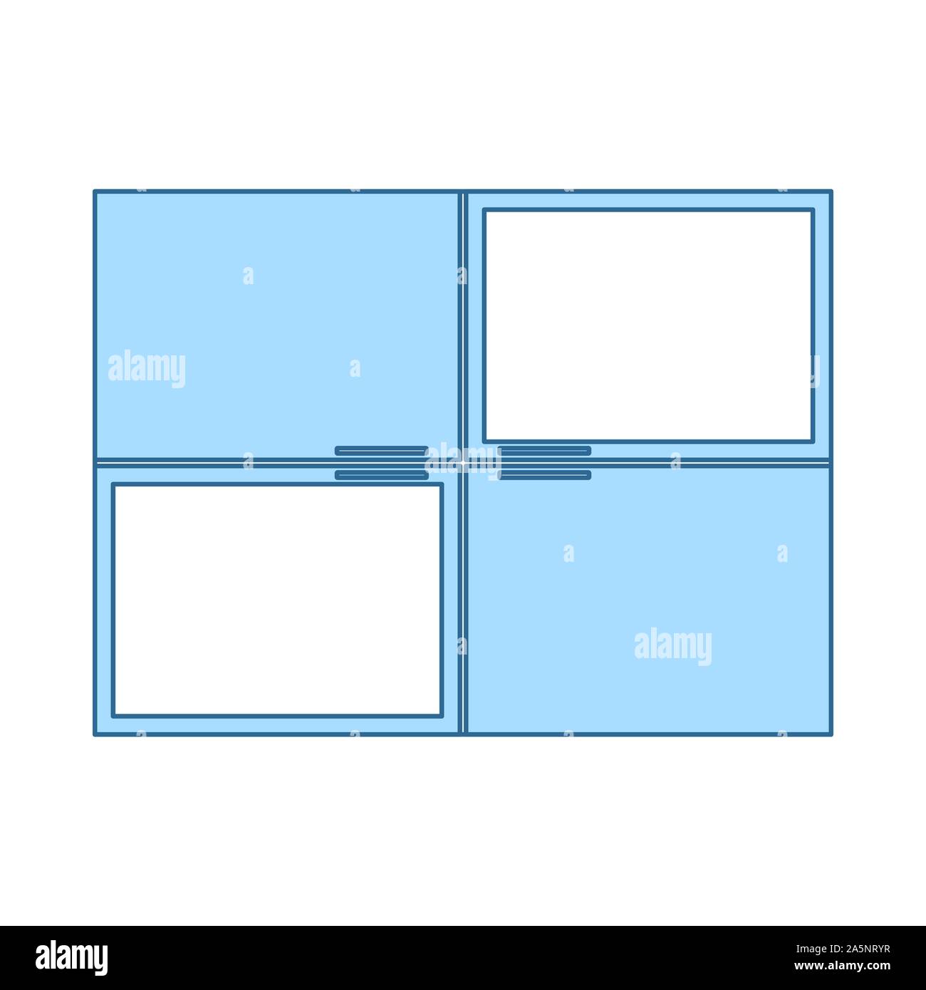 L'icône de l'armoire murale. Fine ligne de remplissage bleu avec Design. Vector Illustration. Illustration de Vecteur