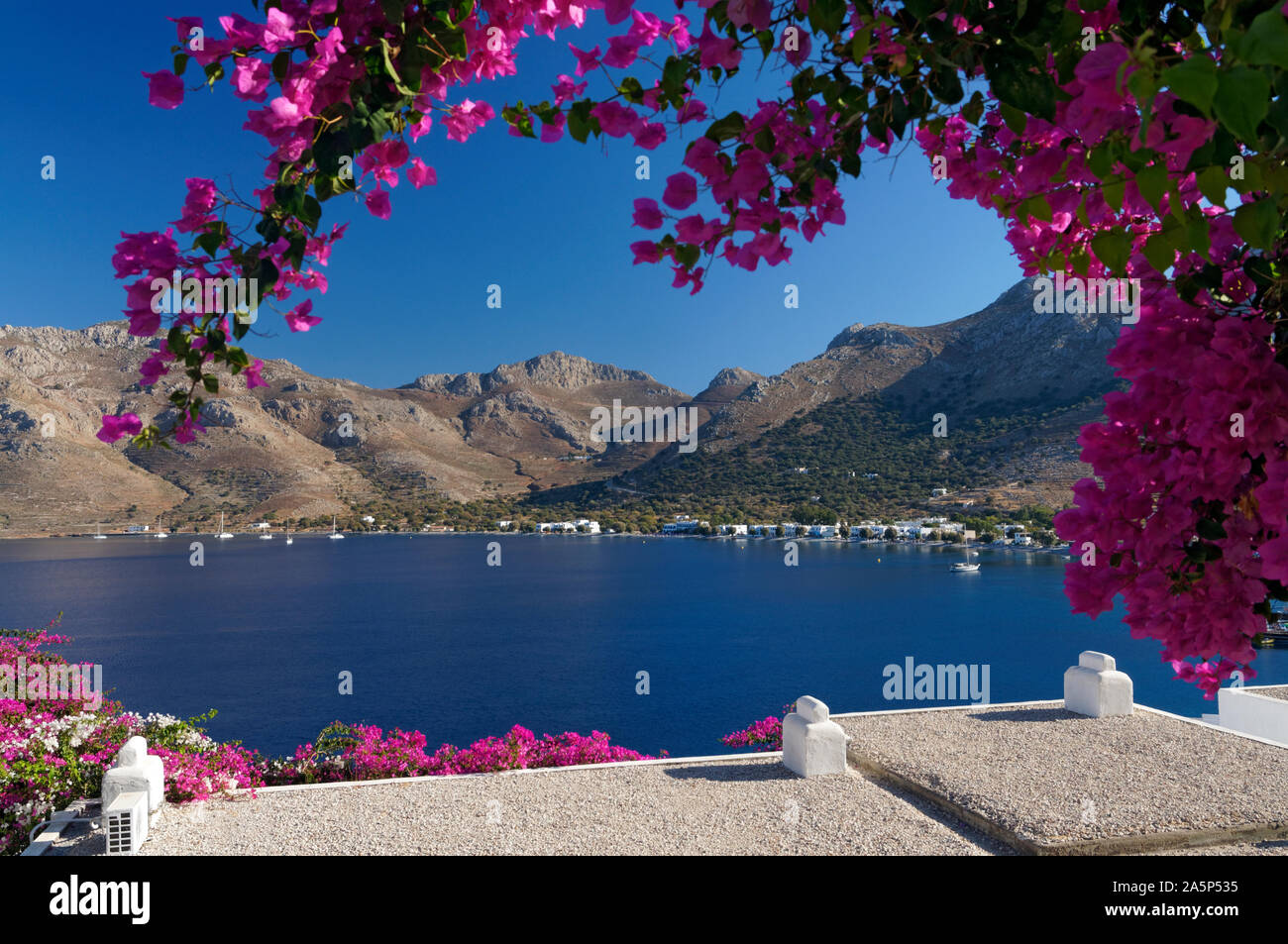 Livadia, Tilos, îles du Dodécanèse, Egée du Sud, la Grèce. Banque D'Images