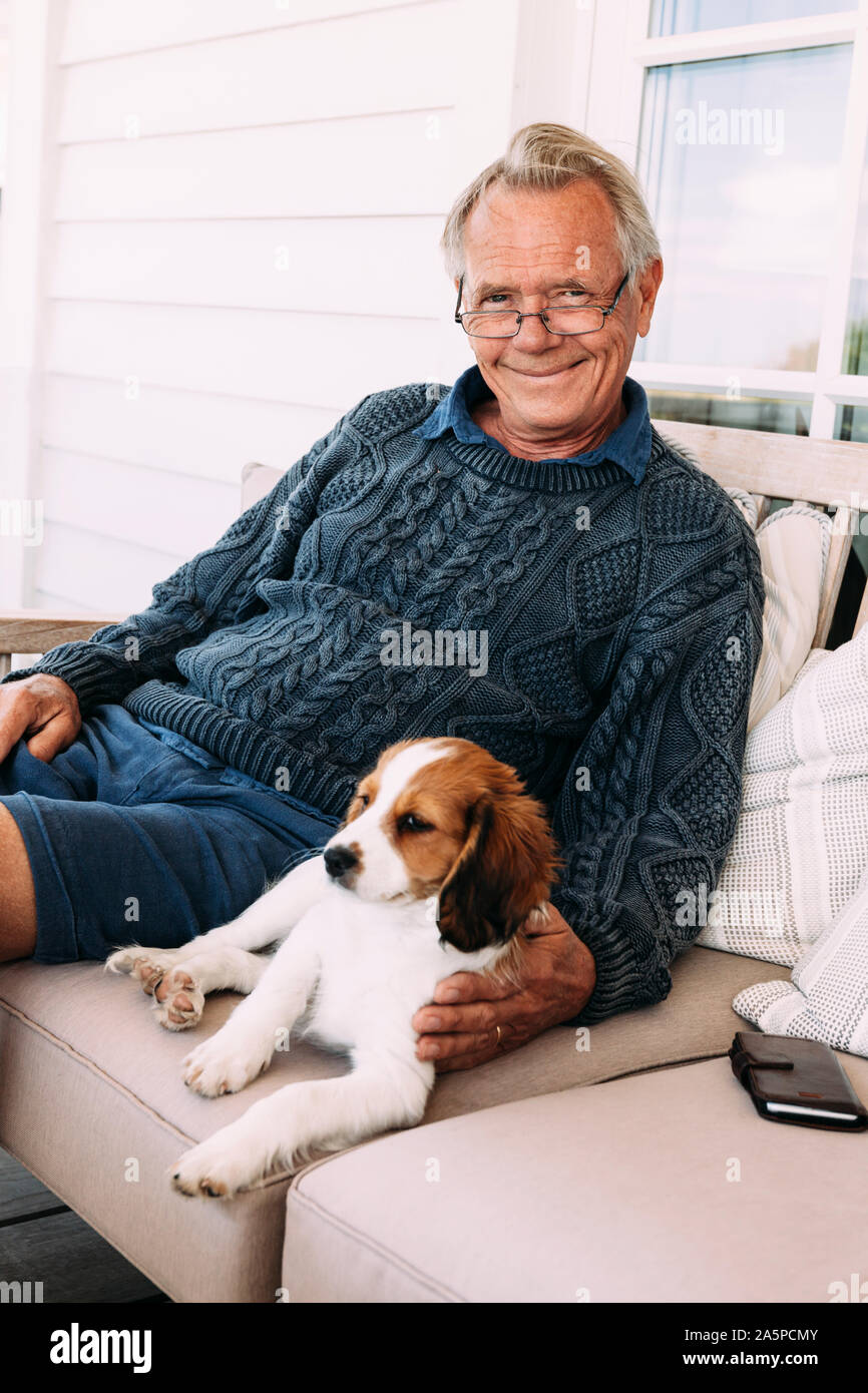 Man with dog Banque D'Images