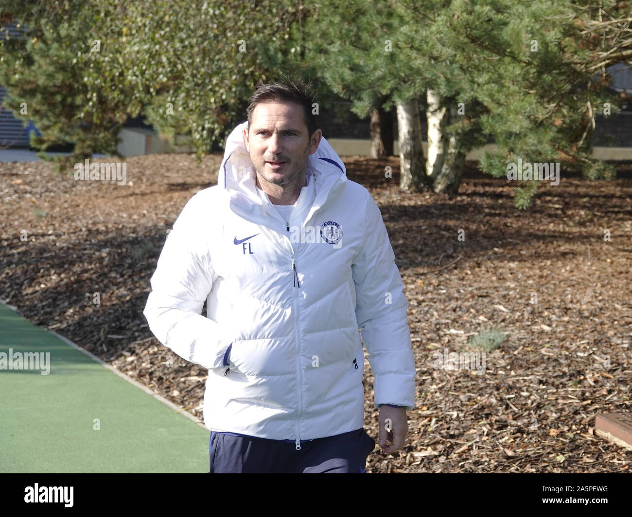 Cobham, Surrey, UK. 22 octobre, 2019. Frank Lampard, Chelsea Football Club manager, prend la formation préalable à son club de prendre le club néerlandais, Ajax sur journée 3 de la Ligue des Champions 2019-2020 Crédit : Motofoto/Alamy Live News Banque D'Images