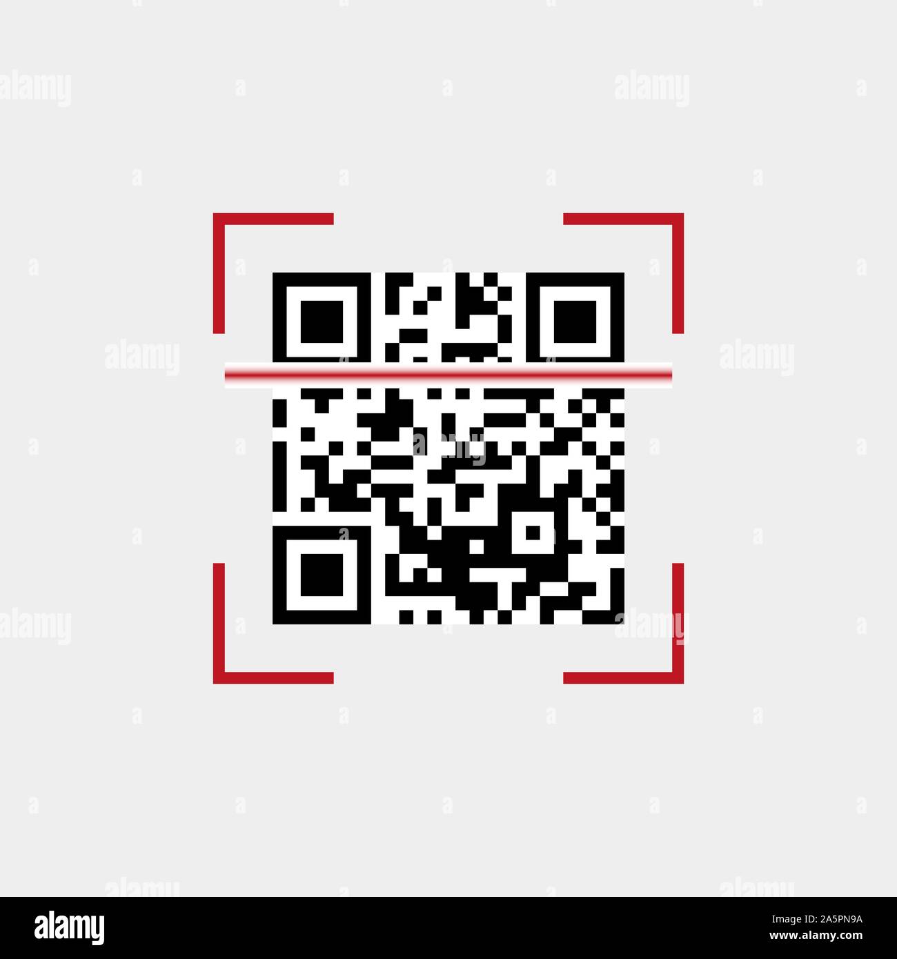 La numérisation, l'icône de QR code. Illustration vectorielle, modèle plat. Illustration de Vecteur
