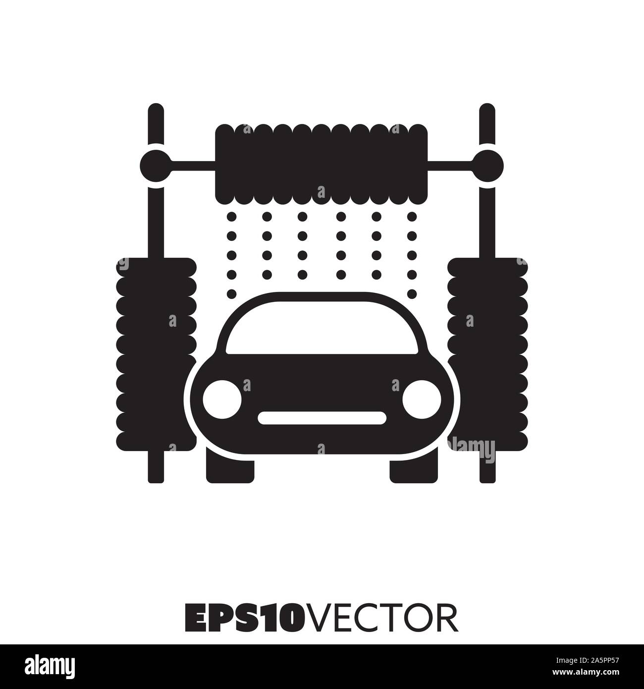 Lavage de voiture icône noire solide. Glyph symbole de nettoyage et service. Télévision automobile vector illustration. Illustration de Vecteur