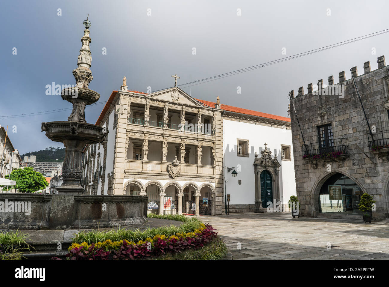 Place principale de la Viana do Castelo, Portugal, Europe. Camino portugais. Banque D'Images