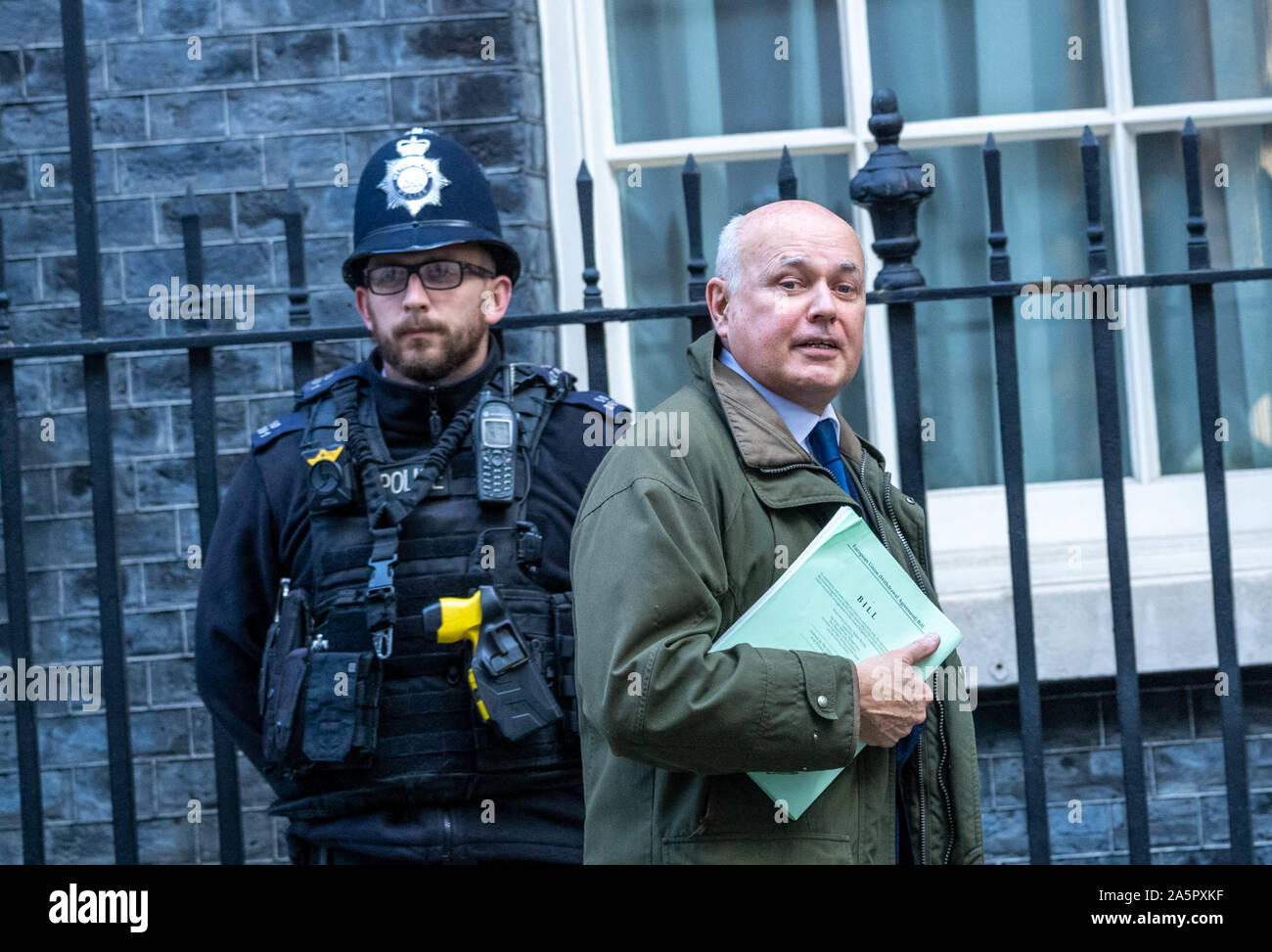 London UK 22 oct.2019, Iain Duncan Smith MP quitte une réunion au 10 Downing Street, London Credit Ian Davidson/Alamy Live News Banque D'Images
