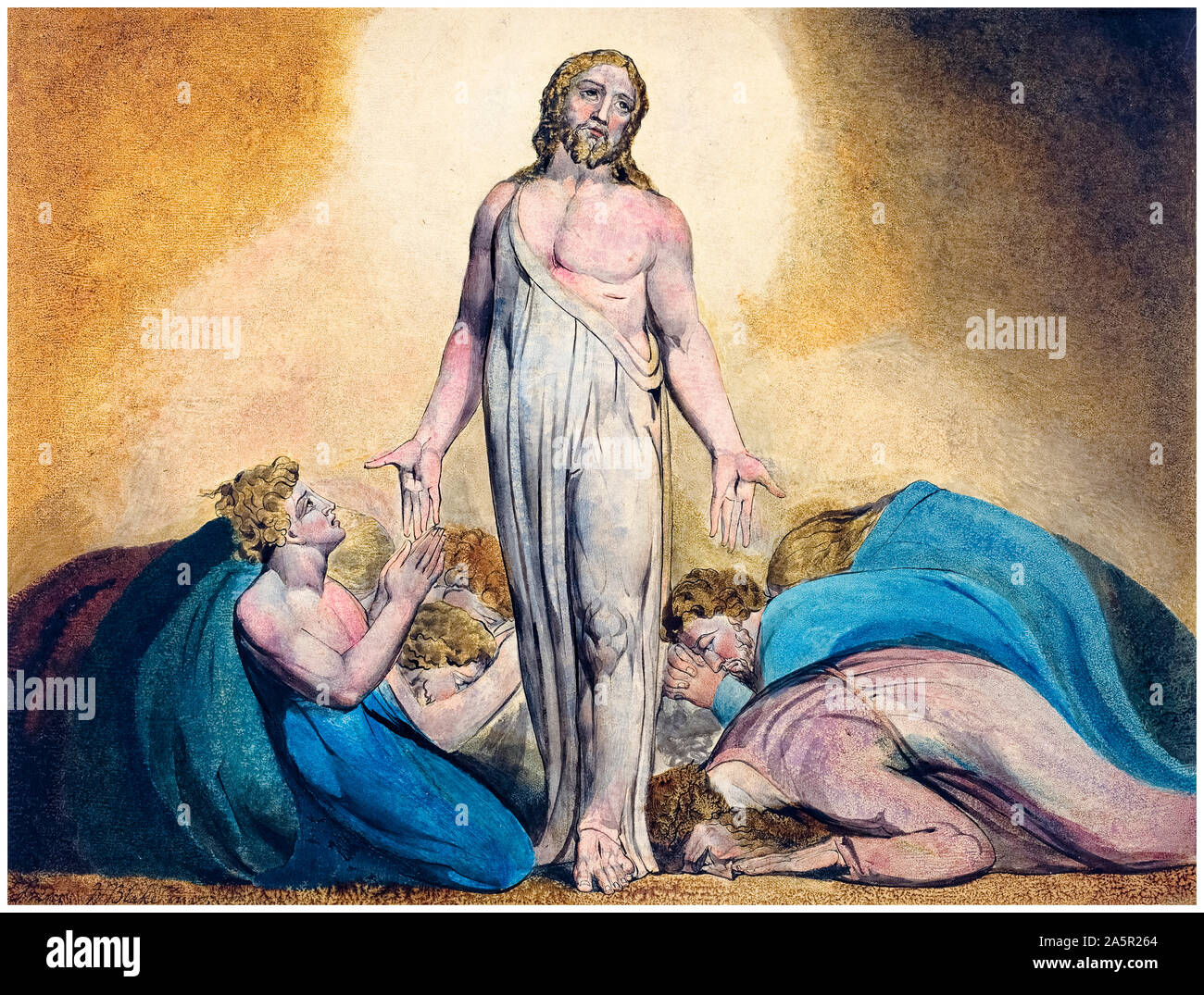 William Blake, Christ apparaissant à ses disciples après la Résurrection, peinture aquarelle sur plume et encre, vers 1795 Banque D'Images