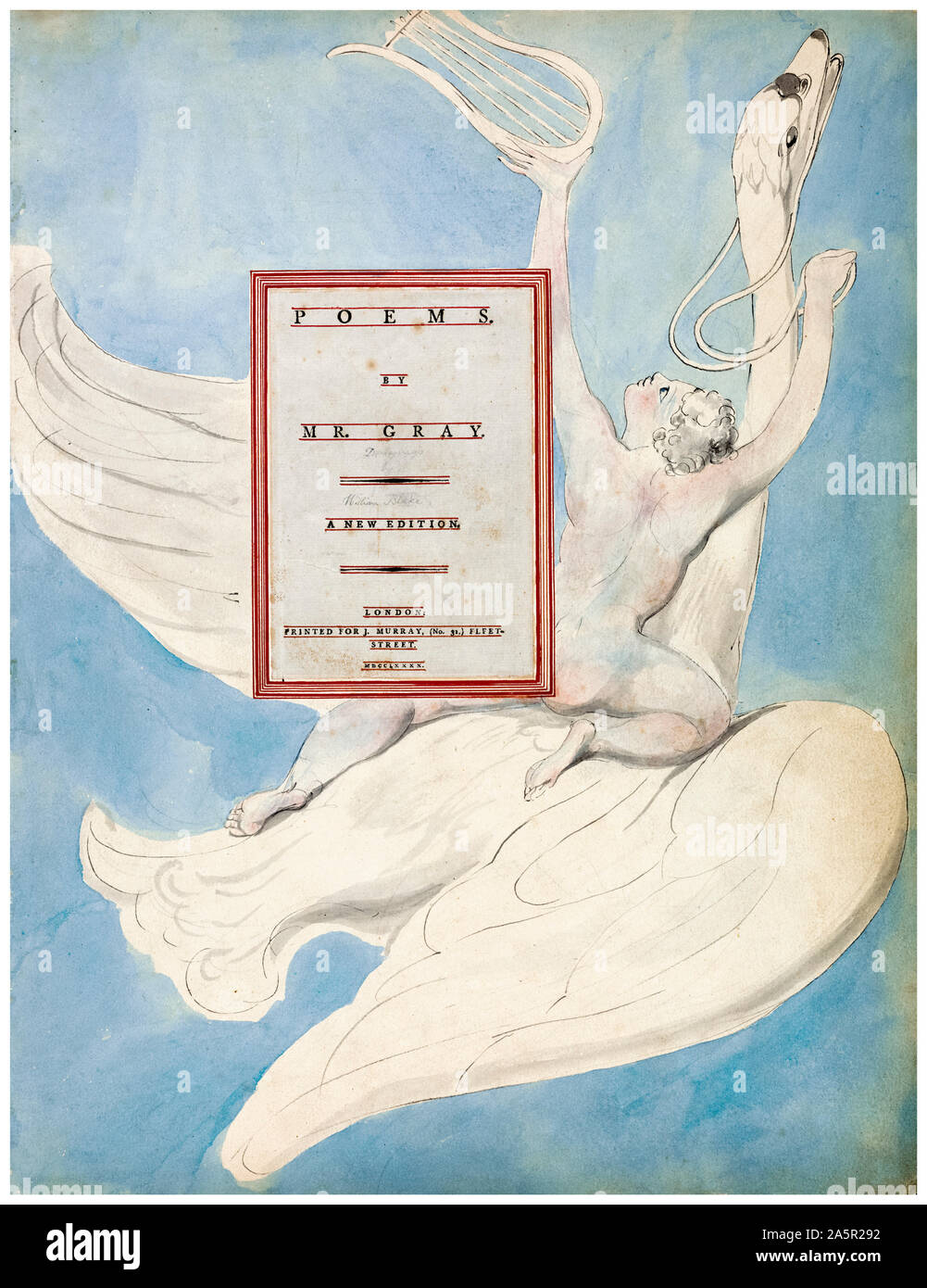 William Blake, les poèmes de Thomas Gray, Page de titre, "Le Génie Pindaric recevant sa lyre", peinture, 1797-1798 Banque D'Images