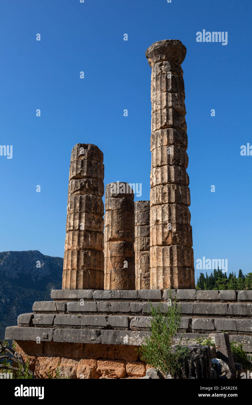 Le Temple d'Apollon,Delphi, Grèce Banque D'Images