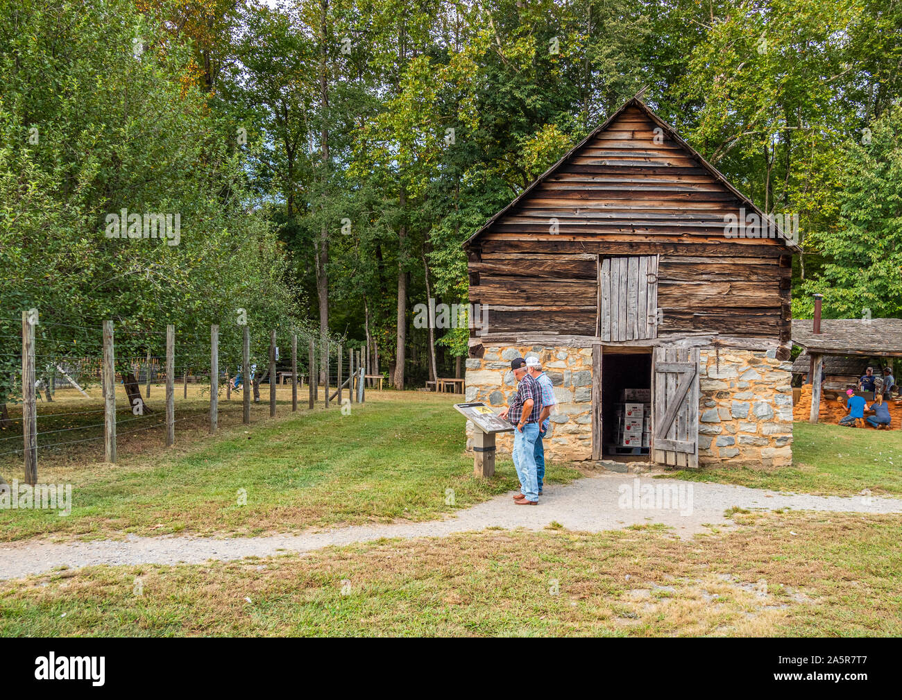 Ferme de montagne au Musée à Oconaluftee Visitor Center le Great Smoky Mountains National Park dans Cherokee en Caroline du Nord Banque D'Images