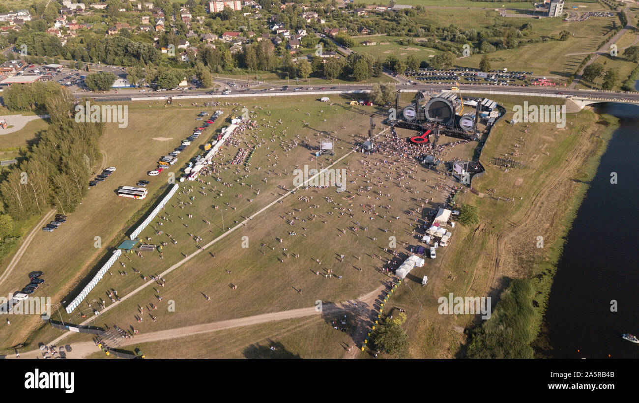 Vue aérienne de la ville de Jelgava Lettonie Zemgale drone vue supérieure Banque D'Images