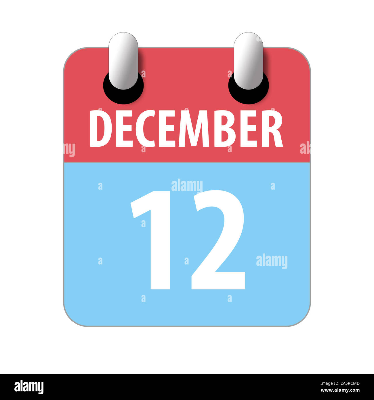 Le 12 décembre. Jour 12 du mois, l'icône de calendrier simple sur fond blanc. La planification. La gestion du temps. Ensemble d'icônes de calendrier pour la conception web. hiver mont Banque D'Images
