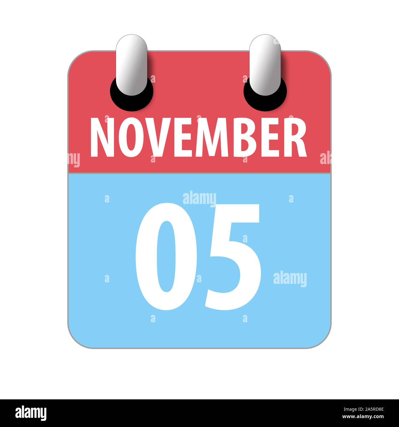 Le 5 novembre. Jour 5 de mois, Simple calendrier icône sur fond blanc. La planification. La gestion du temps. Ensemble d'icônes de calendrier pour la conception web, le mois de l'automne Photo