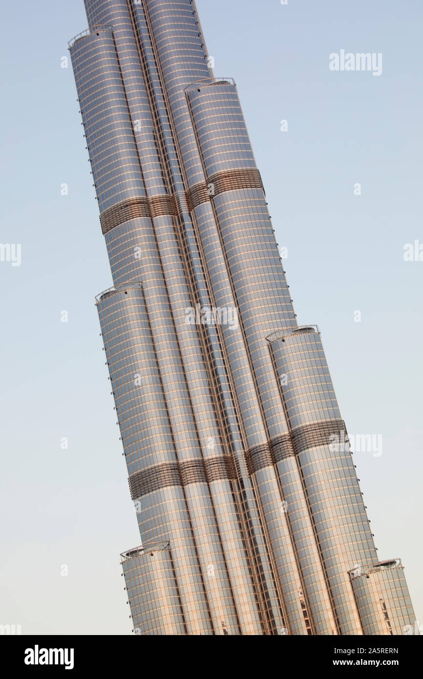 Détail de la Burj Khalifa, Dubai, Émirats Arabes Unis Banque D'Images