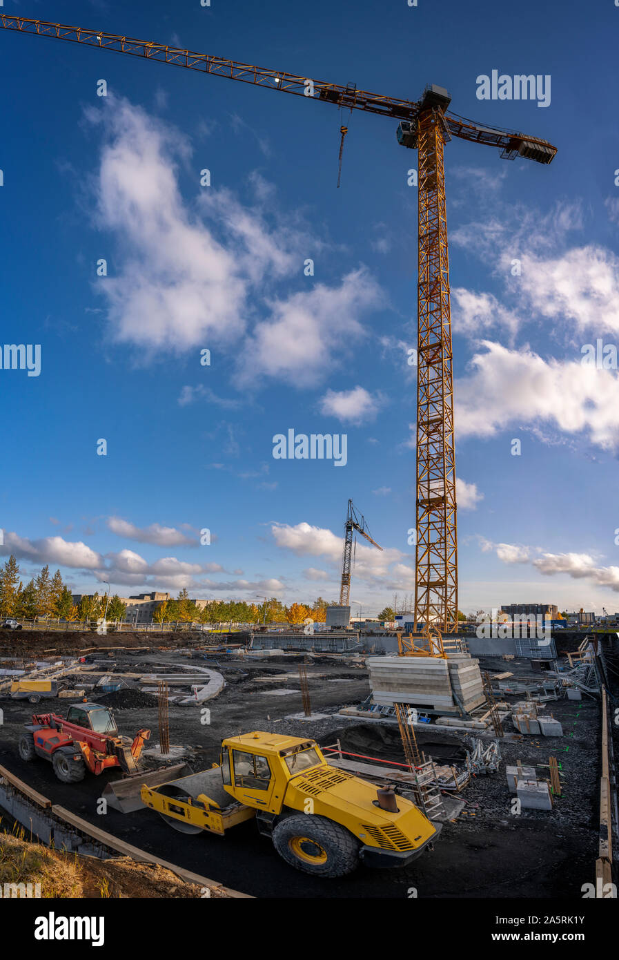 La construction de nouveaux bâtiments, Reykjavik, Islande Banque D'Images