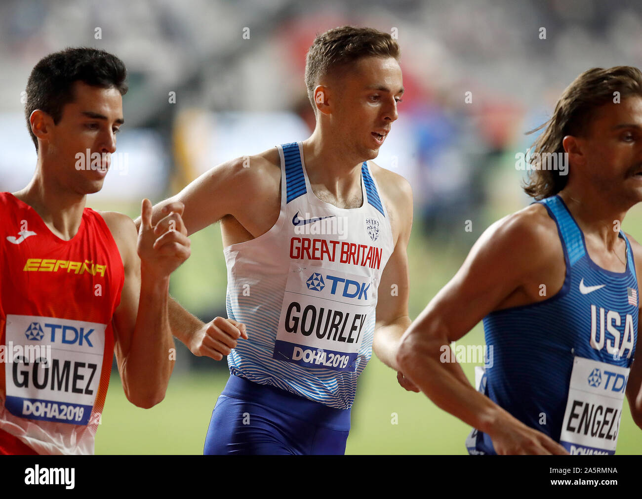 La société britannique Neil Gourley durant la chaleur 3 de la Men's 1500m Banque D'Images