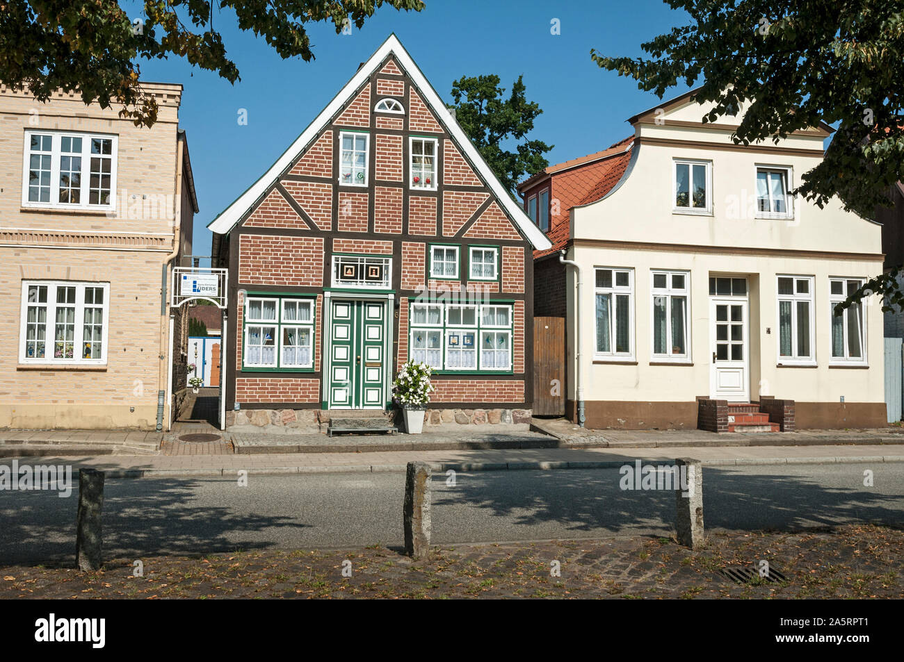 Maisons de la vieille ville (Altstadt), Travemünde, Luebeck, Allemagne. Banque D'Images