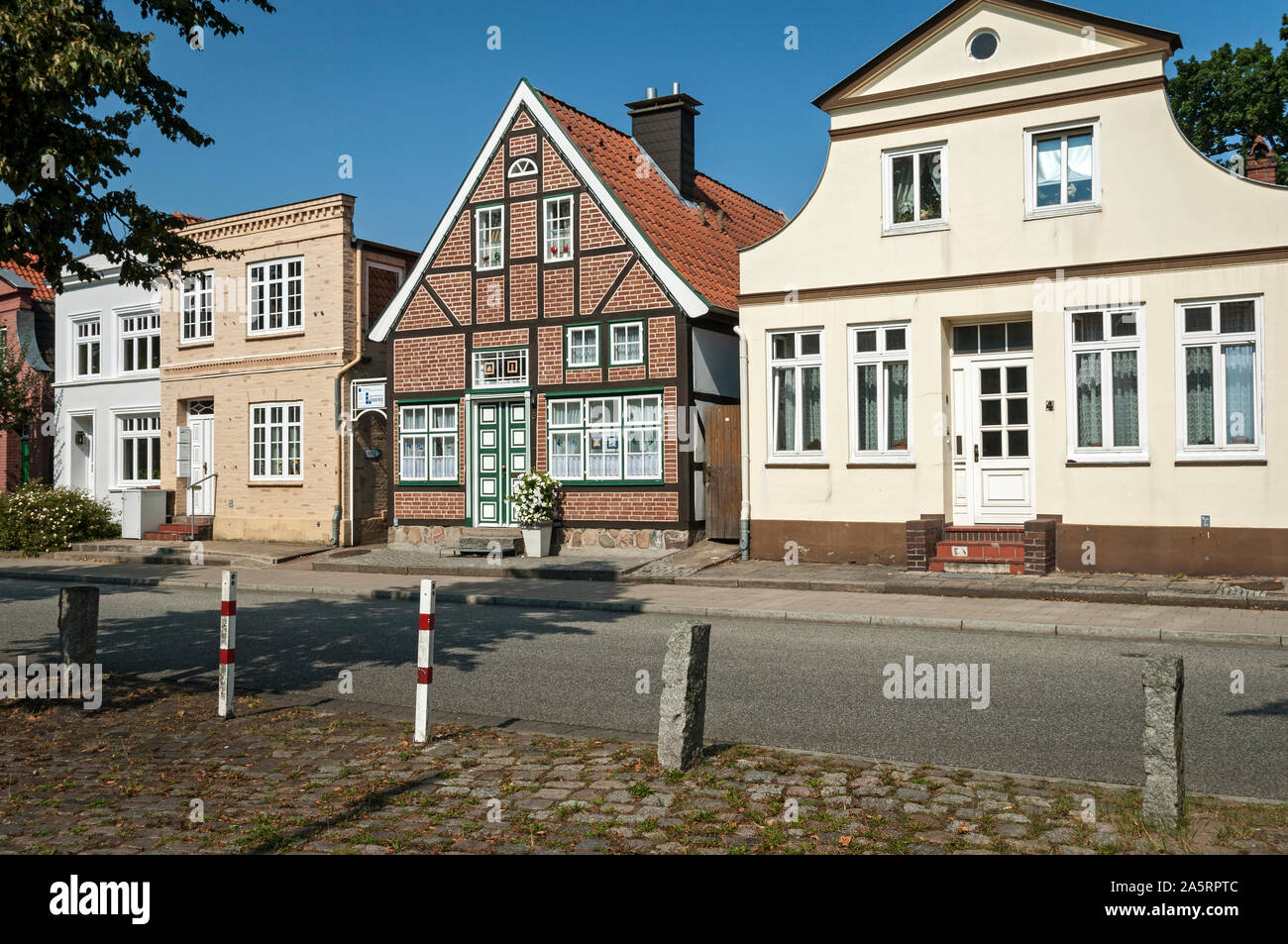 Maisons de la vieille ville (Altstadt), Travemünde, Luebeck, Allemagne. Banque D'Images