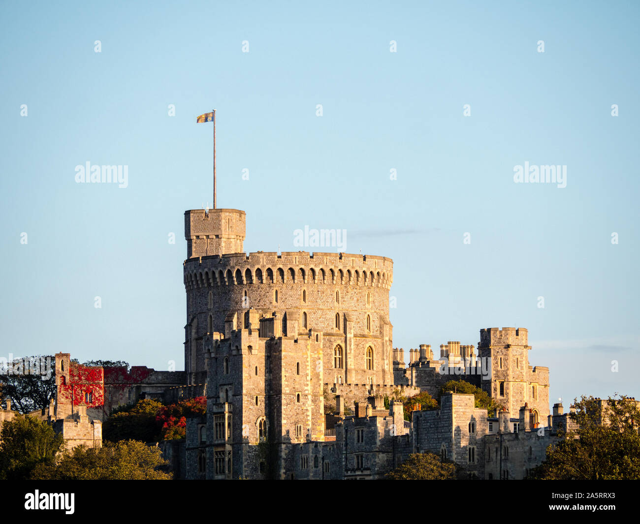 Le Donjon, Tour Ronde au Château Royal de Windsor, Windsor, Berkshire, Angleterre, RU, FR. Banque D'Images